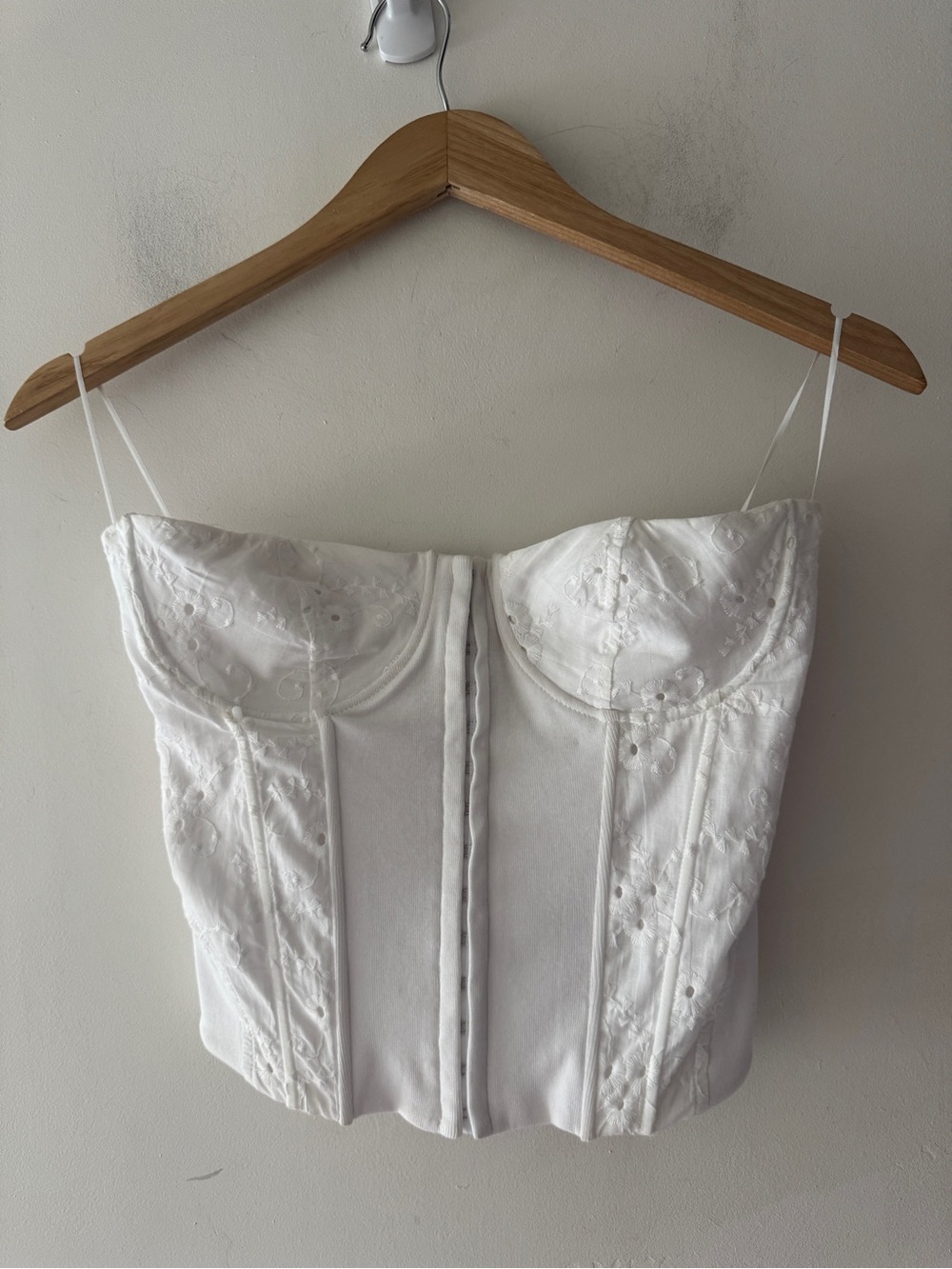 Zara White Eyelet Corset Top